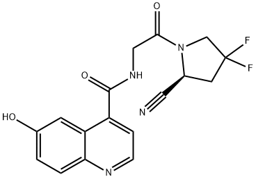 (S)-N-(2-(2-氰基-4,4-二氟吡咯烷-1-基)-2-氧代乙基)-6-羟基喹啉-4-甲酰胺 结构式