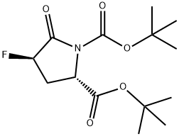 1,2-di-tert-butyl (2S,4R)-4-fluoro-5-oxopyrrolidine-1,2-dicarboxylate 结构式