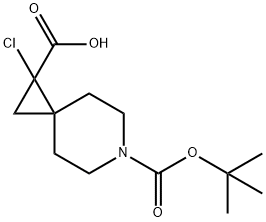 6-[(tert-butoxy)carbonyl]-1-chloro-6-azaspiro[2.5]octane-1-carboxylic acid 结构式