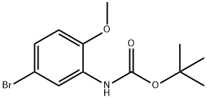 (5-溴-2-甲氧基苯基)氨基甲酸叔丁酯 结构式