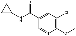 3-Pyridinecarboxamide, 5-chloro-N-cyclopropyl-6-methoxy- 结构式