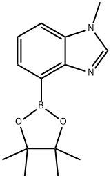 1-甲基-4-(4,4,5,5-四甲基-1,3,2-二氧硼杂环戊烷-2-基)-1H-苯并[D]咪唑 结构式