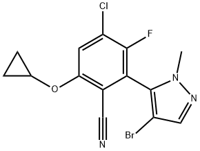 BENZONITRILE, 2-(4-BROMO-1-METHYL-1H-PYRAZOL-5-YL)-4-CHLORO-6-(CYCLOPROPYLOXY)-3-FLUORO- 结构式