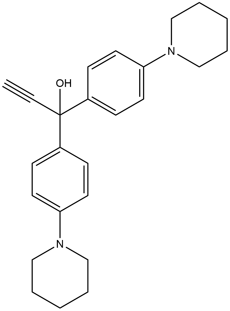 1,1-bis(4-(piperidin-1-yl)phenyl)prop-2-yn-1-ol 结构式