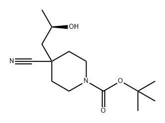 (R)-4-氰基-4-(2-羟丙基)哌啶-1-甲酸叔丁酯 结构式