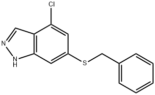 4-氯-6-[(苯甲基)硫基]-1H-吲唑 结构式