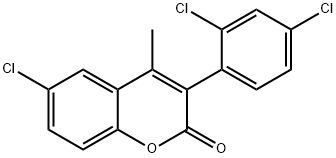 2H-1-Benzopyran-2-one, 6-chloro-3-(2,4-dichlorophenyl)-4-methyl- 结构式