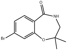 8-溴-2,2-二甲基-3,4-二氢苯并[F][1,4]氧杂氮杂-5(2H)-酮 结构式