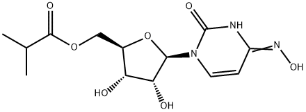 ((2R,3S,4R,5R)-3,4-二羟基-5-(4-(肟基)-2-氧代-3,4-二氢嘧啶-1(2H)-基)四氢呋喃-2-基)甲基异丁酸酯 结构式