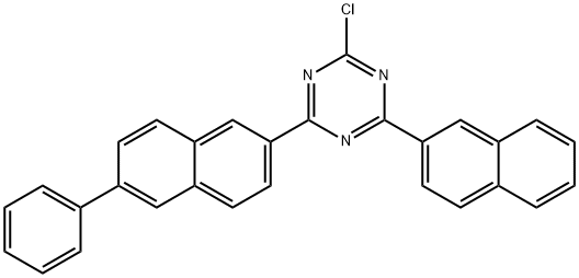 2-氯-4-(萘-2-基)-6-(6-苯基萘-2-基)-1,3,5-三嗪 结构式