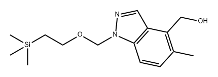 (5-甲基-1-((2-(三甲基甲硅烷基)乙氧基)甲基)-1H-吲唑-4-基)甲醇 结构式
