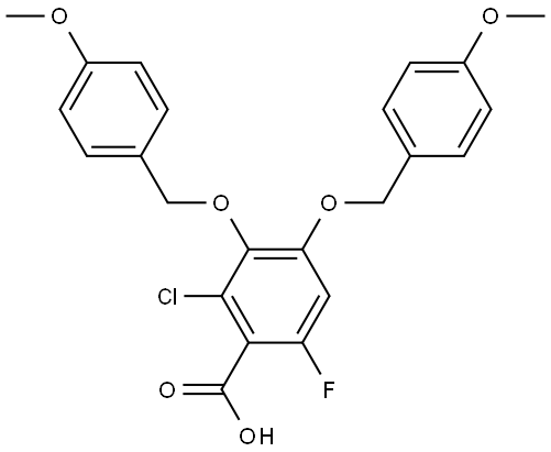 2-氯-6-氟-3,4-双((4-甲氧基苄基)氧基)苯甲酸 结构式