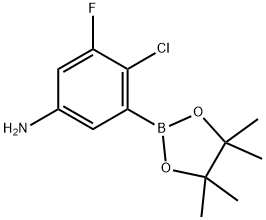 4-氯-3-氟-5-(4,4,5,5-四甲基-1,3,2-二氧杂硼烷-2-基)苯胺 结构式