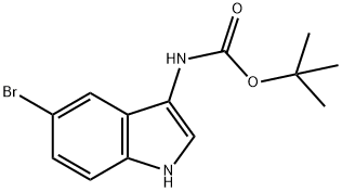 (5-溴-1H-吲哚-3-基)氨基甲酸叔丁酯 结构式