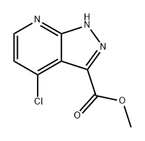 4-氯-1H-吡唑并[3,4-B]吡啶-3-羧酸甲酯 结构式