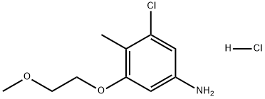 3-氯-5-(2-甲氧基乙氧基)-4-甲基苯胺盐酸盐 结构式