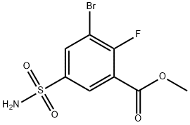 methyl 3-bromo-2-fluoro-5-sulfamoylbenzoate 结构式