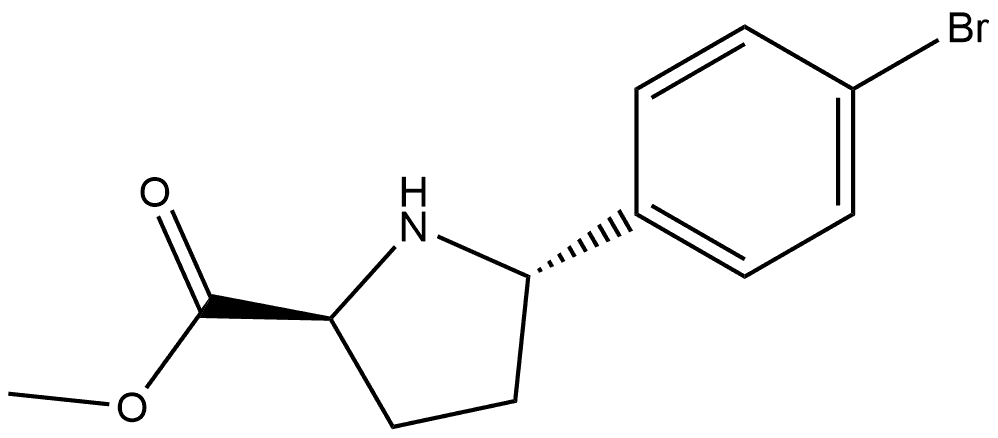 (2S,5S)-5-(4-溴苯基)吡咯烷-2-甲酸甲酯 结构式