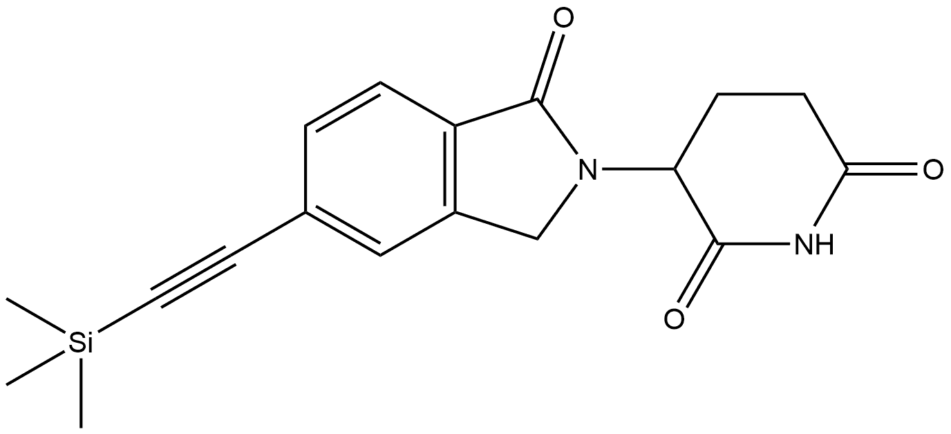 3-[1,3-二氢-1-氧代-5-[2-(三甲硅基)乙炔基]-2H-异吲哚-2-基]-2,6-哌啶二酮 结构式