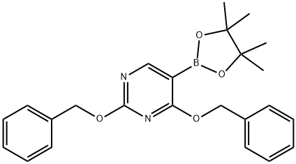 2,4-双(苄氧基)-5-(4,4,5,5-四甲基-1,3,2-二氧杂硼烷-2-基)嘧啶 结构式