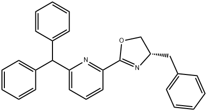 (S)-2-(6-二苯甲基吡啶-2-基)-4-苄基-4,5-二氢恶唑 结构式