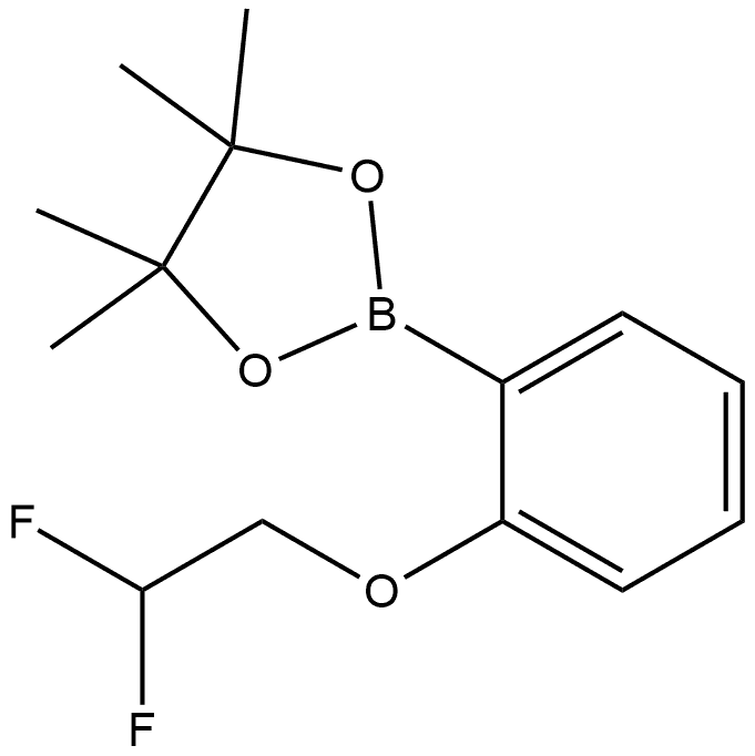 2-(2-(2,2-二氟乙氧基)苯基)-4,4,5,5-四甲基-1,3,2-二氧硼杂环戊烷 结构式