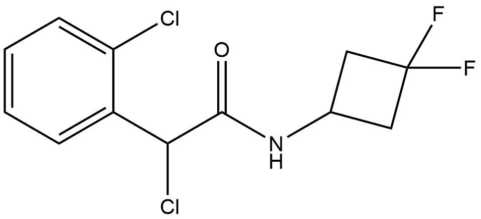 Benzeneacetamide, α,2-dichloro-N-(3,3-difluorocyclobutyl)- 结构式