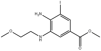 4-氨基-3-碘-5-((2-甲氧基乙基)氨基)苯甲酸甲酯 结构式