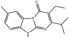 Pyrimido[1,2-a]benzimidazol-4(10H)-one, 3-ethyl-7-methyl-2-(1-methylethyl)- 结构式