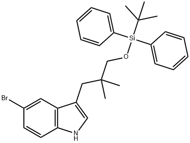 5-溴-3-[3-[(叔丁基二苯基硅基)氧基]-2,2-二甲基丙基]-1H-吲哚 结构式