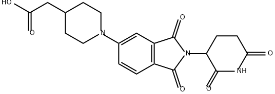 4-Piperidineacetic acid, 1-[2-(2,6-dioxo-3-piperidinyl)-2,3-dihydro-1,3-dioxo-1H-isoindol-5-yl]- 结构式