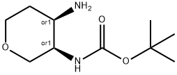 (顺式-4-氨基四氢-2H-吡喃-3-基)氨基甲酸叔丁酯 结构式