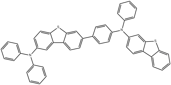 7-(4-(二苯并[B,D]噻吩-3-基(苯基)胺)苯基)-N,N-二苯基二苯并[B,D]噻吩-2-胺 结构式