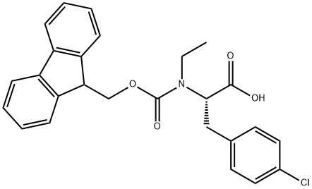 L-Phenylalanine, 4-chloro-N-ethyl-N-[(9H-fluoren-9-ylmethoxy)carbonyl]- 结构式