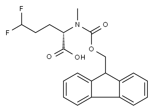 (S) -2-(((9H-芴-9-基)甲氧基)羰基)(甲基)氨基)-5,5-二氟戊酸 结构式