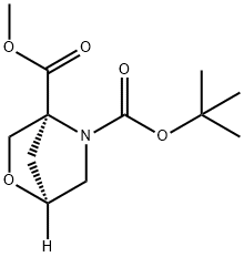 (1S,4S)-5-TERT-BUTOXYCARBONYL-2-OXA-5-AZABICYCLO[2.2.1]HEPTANE-4-CARBOXYLIC ACID METHYL ESTER 结构式