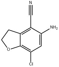 5-氨基-7-氯-2,3-二氢苯并呋喃-4-甲腈 结构式