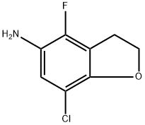 7-氯-4-氟-2,3-二氢苯并呋喃-5-胺 结构式