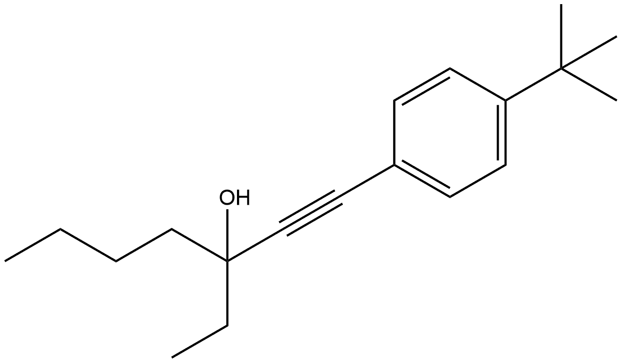 1-[4-(1,1-Dimethylethyl)phenyl]-3-ethyl-1-heptyn-3-ol 结构式