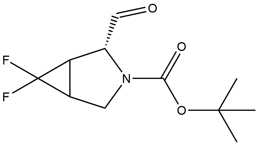 (2R)-6,6-二氟-2-甲酰基-3-氮杂双环[3.1.0]己烷-3-羧酸叔丁酯 结构式