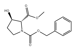 1,2-Pyrrolidinedicarboxylic acid, 3-hydroxy-, 2-methyl 1-(phenylmethyl) ester, (2R,3R)- 结构式