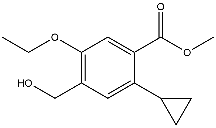 2-环丙基-5-乙氧基-4-(羟甲基)苯甲酸甲酯 结构式