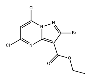 2-溴-5,7-二氯吡唑并[1,5-A]嘧啶-3-羧酸乙酯 结构式