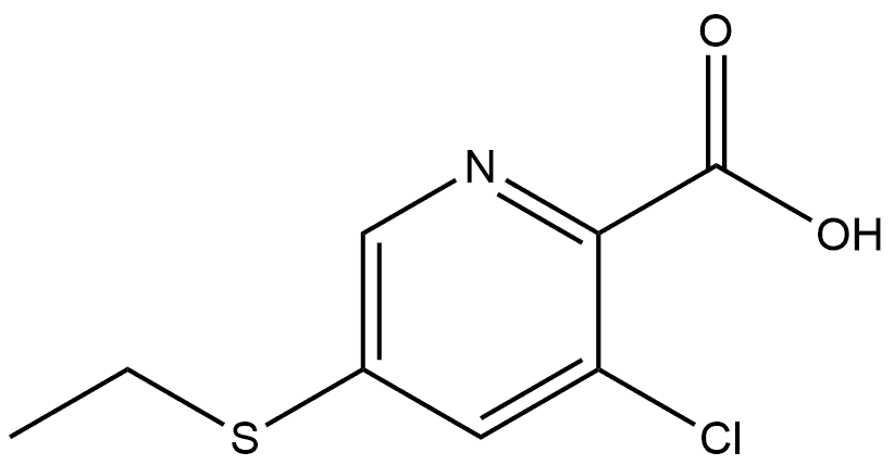 3-Chloro-5-(ethylthio)-2-pyridinecarboxylic acid 结构式