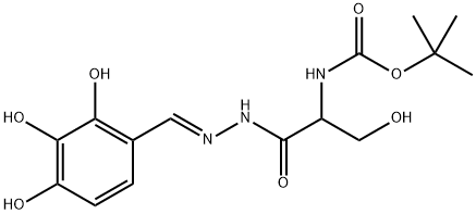 Serine, N-[(1,1-dimethylethoxy)carbonyl]-, 2-[(2,3,4-trihydroxyphenyl)methylene]hydrazide 结构式
