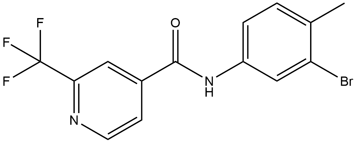 N-(3-bromo-4-methylphenyl)-2-(trifluoromethyl)isonicotinamide 结构式