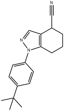 1-(4-tert-butylphenyl)-4,5,6,7-tetrahydro-1H-indazole-4-carbonitrile 结构式