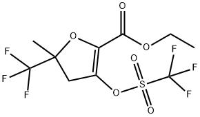 4,5-二氢-5-甲基-5-(三氟甲基)-3-[[三氟甲基磺酰基]氧基]-2-呋喃甲酸乙酯 结构式