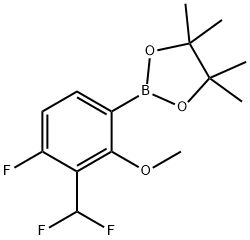 2-[3-(二氟甲基)-4-氟-2-甲氧基苯基]-4,4,5,5-四甲基-1,3,2-二噁硼烷 结构式
