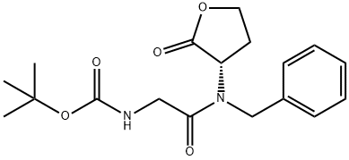 Carbamic acid, N-[2-oxo-2-[(phenylmethyl)[(3S)-tetrahydro-2-oxo-3-furanyl]amino]ethyl]-, 1,1-dimethylethyl ester 结构式